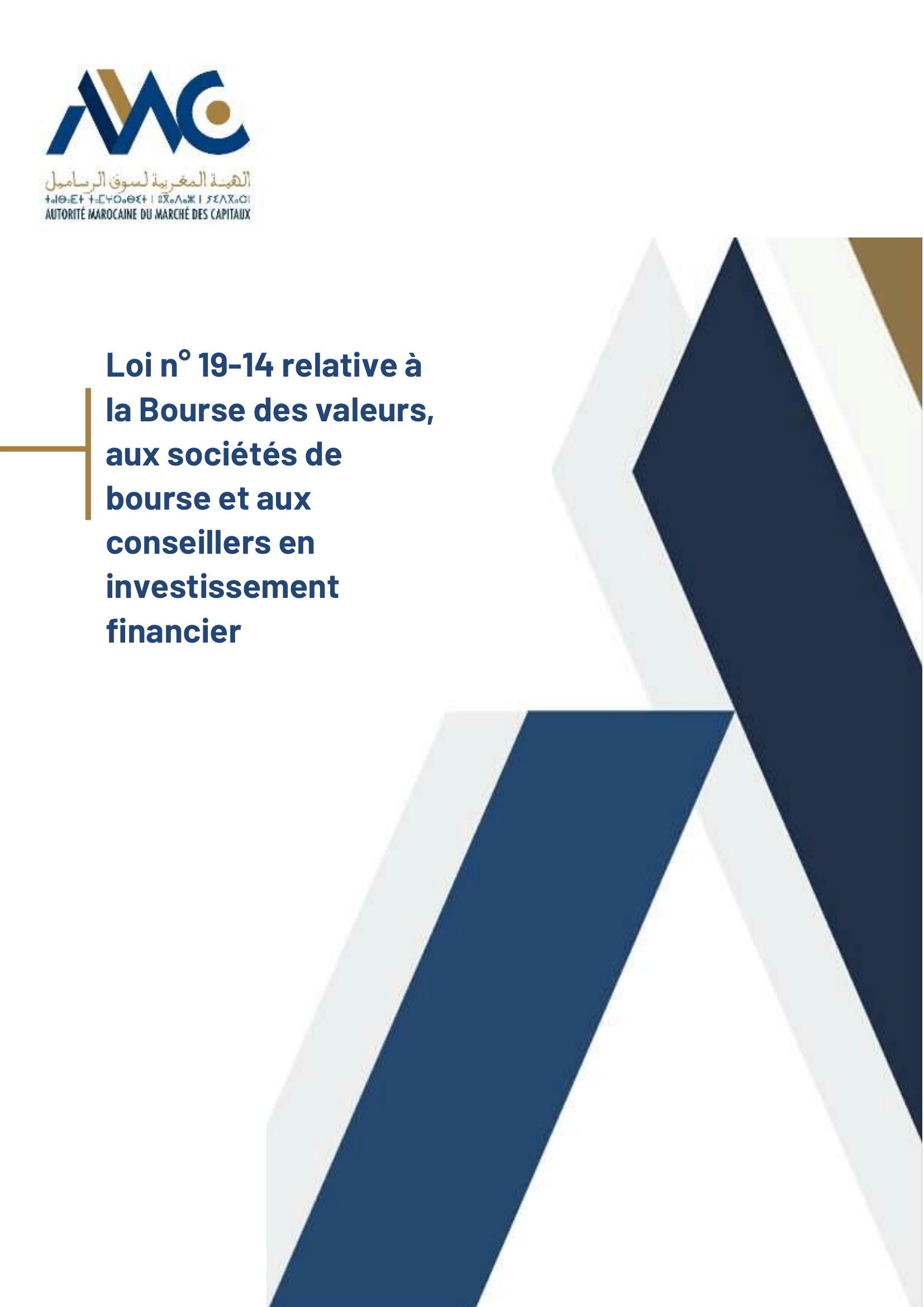 loi n°19-14 relative à la Bourse des valeurs, aux sociétés de bourse et aux conseillers en investissement financier